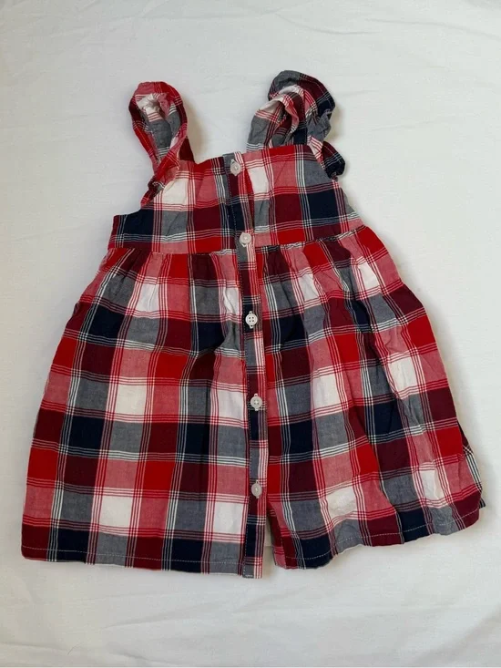 OshKosh B'gosh Red Navy White Plaid Button-Front Sundress