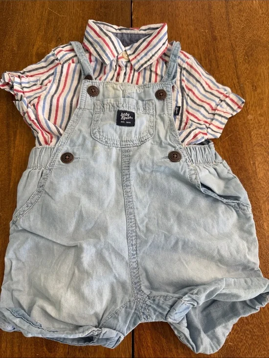 Set of 2 OshKosh B'gosh Overalls 6 months