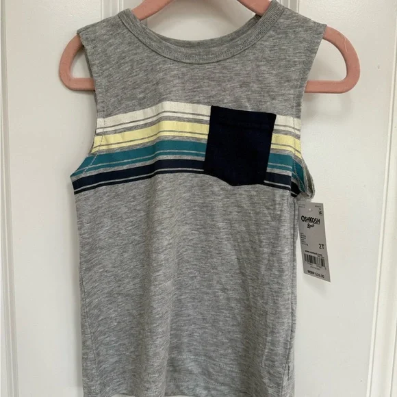 FWP OshKosh B'gosh Gray Striped Toddler Tank Top