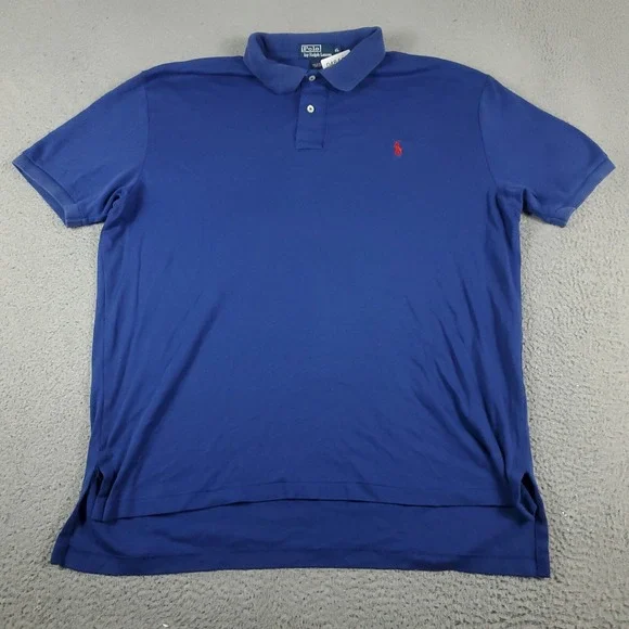 Ralph Lauren Polo Shirt Mens XL Blue Pony Casual Short Sleeve *