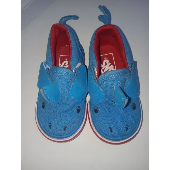 Vans Asher V Shark Slip-on Toddler Baby Shark Shoes‎ Size 4