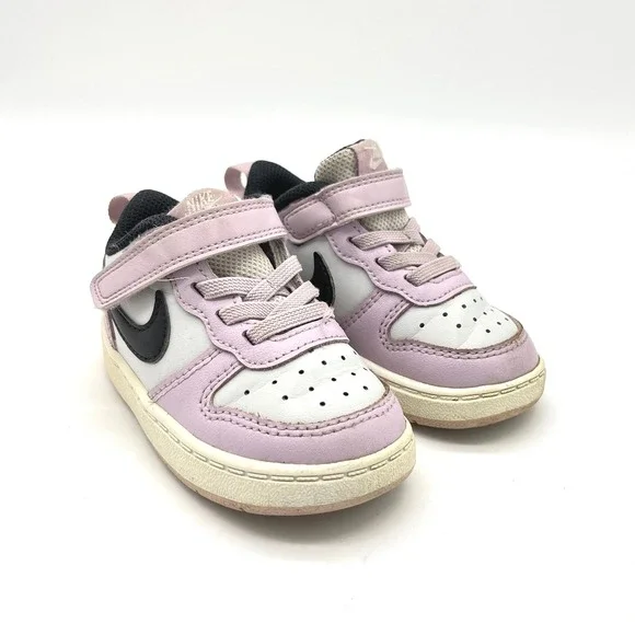 Nike Court‎ Borough Low 2 Lilac Toddler Sneakers Black Swoosh Size 6C