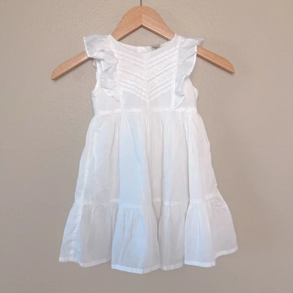 OshKosh B'gosh White Ruffle Tiered Cotton Dress 4