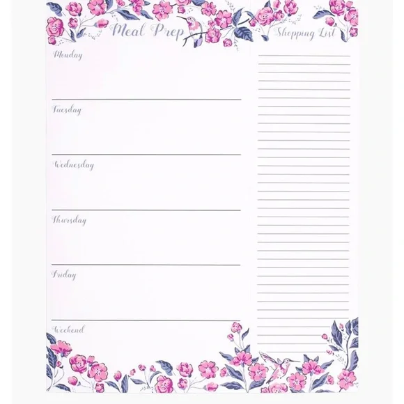 Vera Bradley Meal Planner with Magnet in Hummingbird Ditzy (NWT)