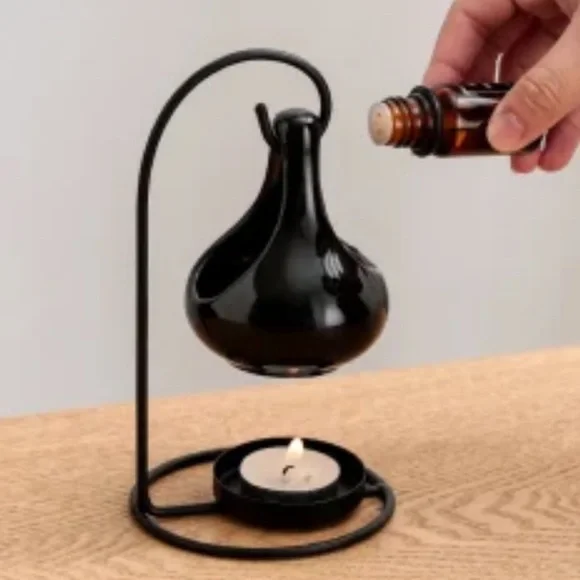 Tear drop and metal frame essential oil warmer diffuser