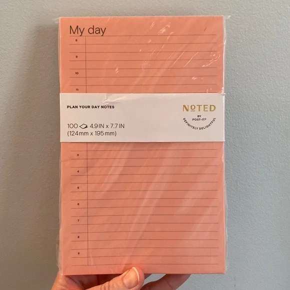 NWT Noted by Post It My Day Coral Pad 4.9” X 7.7”