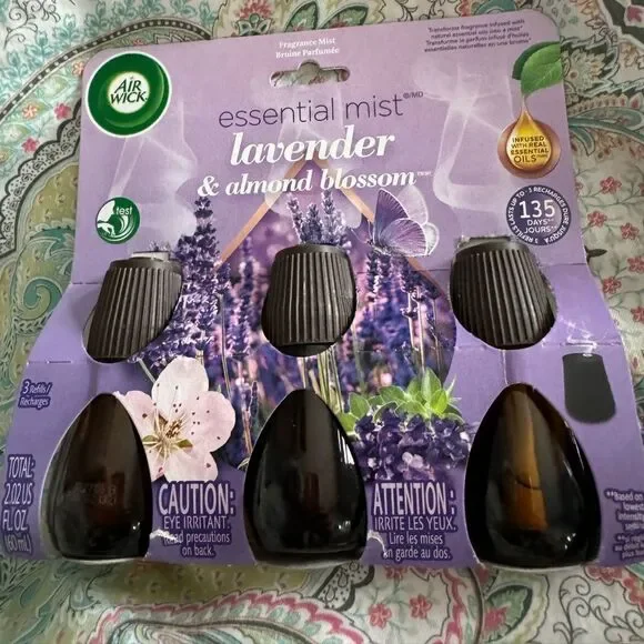 Air Wick Essential Mist Refill 3 Lavender & Almond Blossom, Essential Oils Diff
