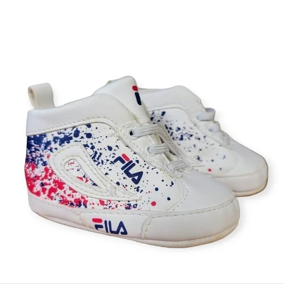 FILA Baby Sneaker Style Soft Play Crib Shoes Size 5 - 8 months