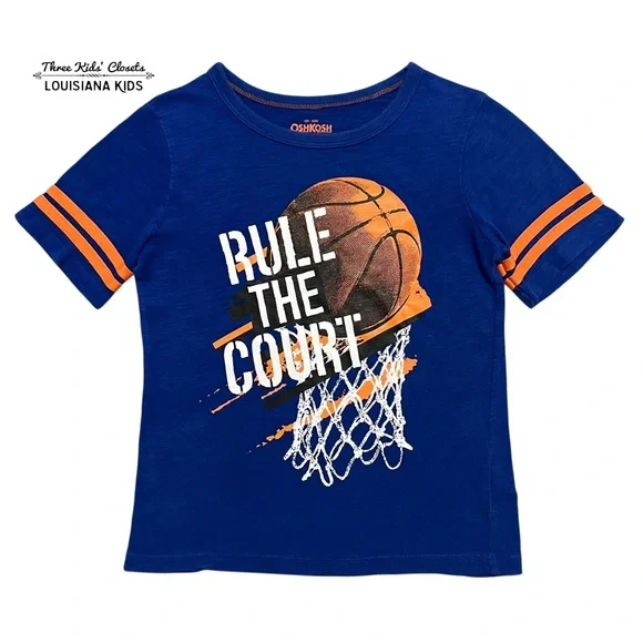 OshKosh B'gosh 5Y Blue & Orange Basketball Tee Shirt