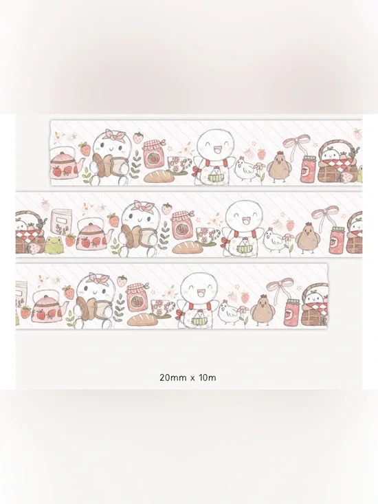 TheCoffeeMonsterzCo Strawberry Picnic Washi Tape - 20mm