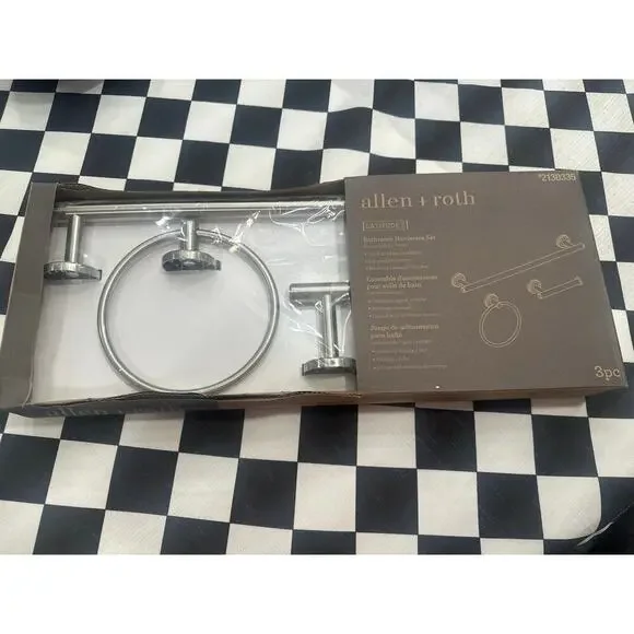 Allen + Roth brushed nickel latitude bathroom hardware set NEW 3 piece remodel