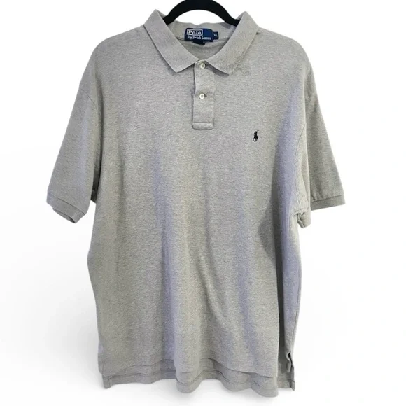 Polo Ralph Lauren Polo Shirt Mens XL Gray Cotton Pony Logo Short Sleeve preppy