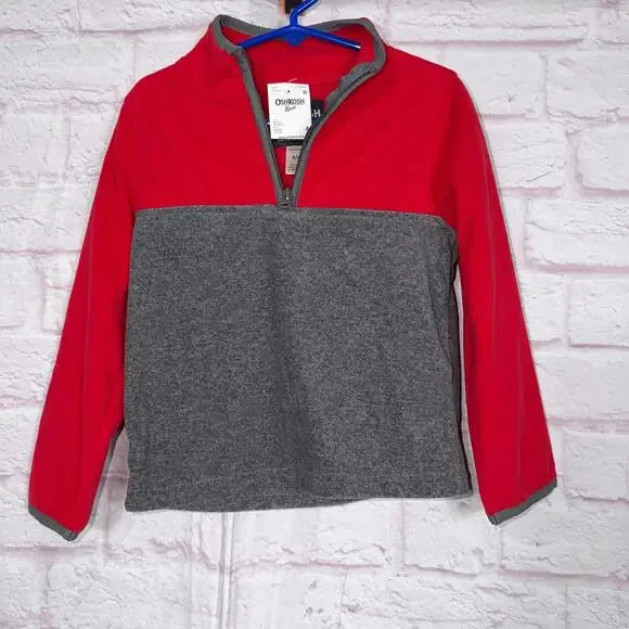 OshKosh B'gosh Kids' Red and Gray Pullover Size 4 NWT
