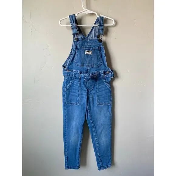 Oshkosh B'Gosh Blue Jean Denim Girls Overalls- Size 5