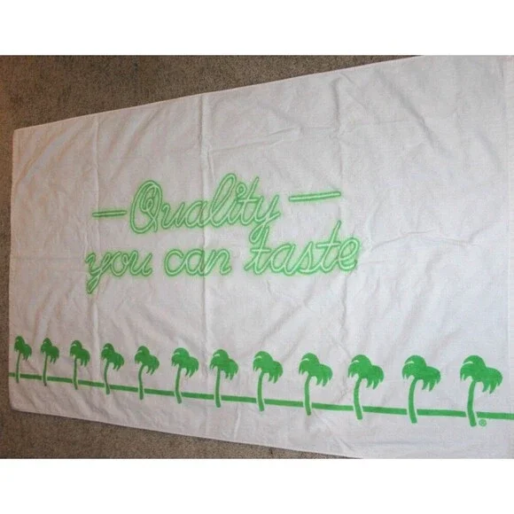 In N Out Quality You Can Taste Beach Towel White Neon Green Palm Trees 38