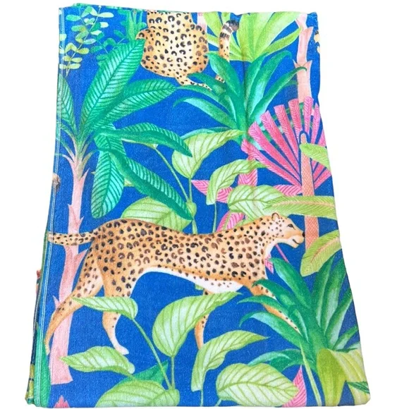 Martha Stewart Beach Towel Palm Trees Leopard New cotton 36”x68