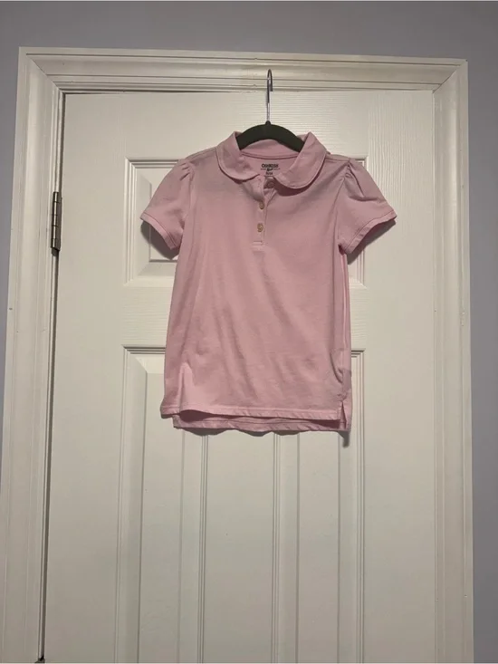 OshKosh B'gosh Light Pink Polo Shirt with Rounded Collar