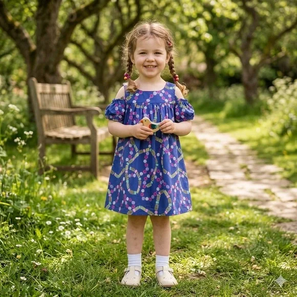 OshKosh B'gosh all cotton lined blue casual dress for spring and summer size 3T