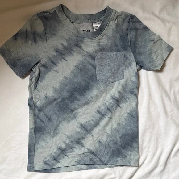 OshKosh B'gosh Gray and Blue Tie-Dye Pocket Tee Size 5