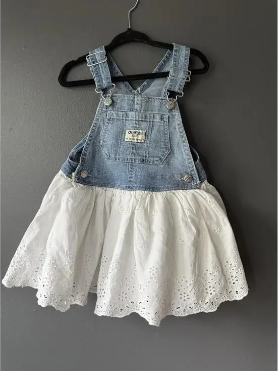 OshKosh B'gosh Denim and White Eyelet Dress for Girls