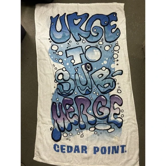 Vintage Cedar Point Beach‎ Towel 80s Amusement Park Theme Ohio