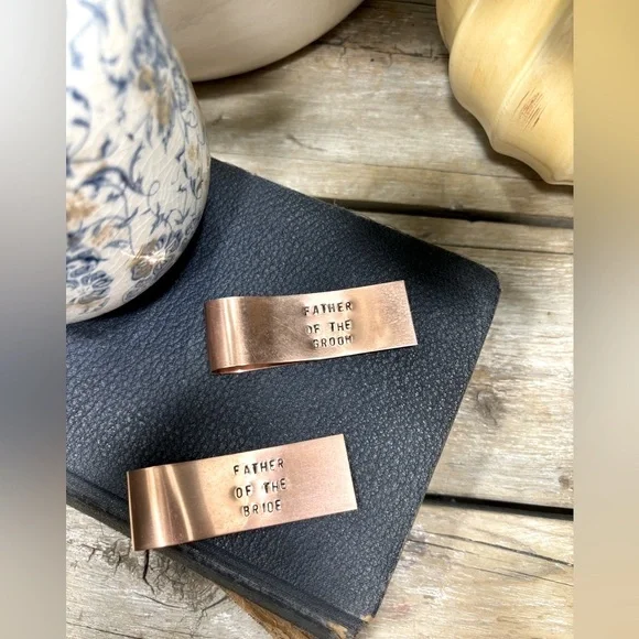 Customized Wedding Copper Money Clips. Gifts for Fathers. Bridal | Personal