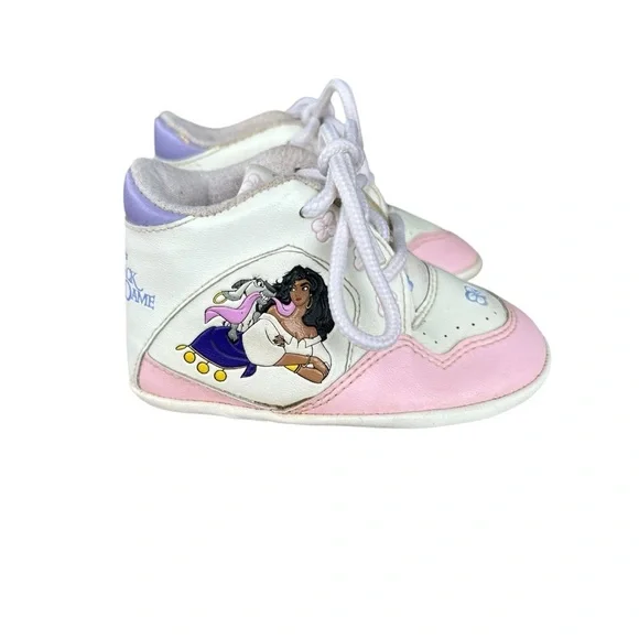 VTG Disney The Hunchback of Notre Dame Esmeralda Baby Shoes Pink Purple FLAWS