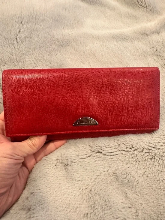 Dior Vintage Red Leather Wallet