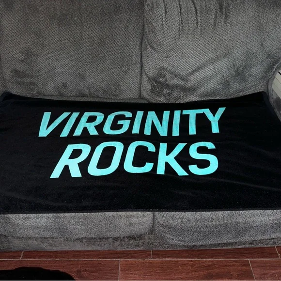 Virginity Rocks Beach Towel by Danny Duncan