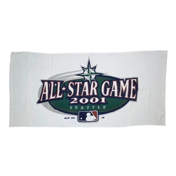 Vintage 2001 MLB All Star Game Seattle Beach Towel Sherry Mfg Co White