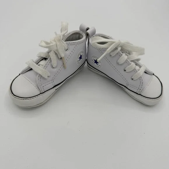 Converse Crib Shoes Infant Size 3 White Chuck Taylor Baby Sneakers Soft Sole