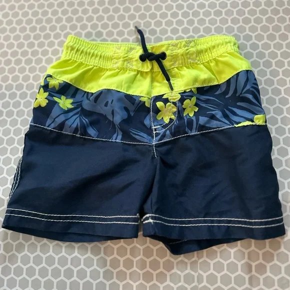 OshKosh B'gosh Neon Yellow Toddler Swim Shorts. Beach Summer size 24M