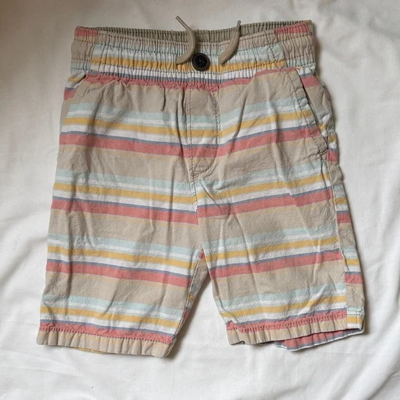 OshKosh B'gosh Striped Shorts in Tan, Pink, Yellow, Blue