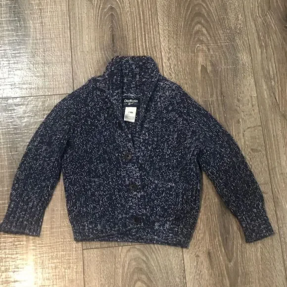 Baby OshKosh B'gosh Sweater Size 24m Navy Knit Kids Cardigan