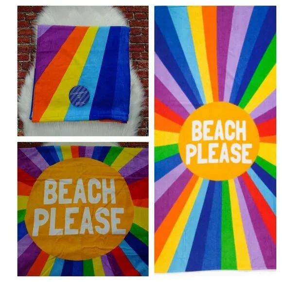 NWT Cynthia Rowley Beach Towel 36x70 Rainbow 🌈