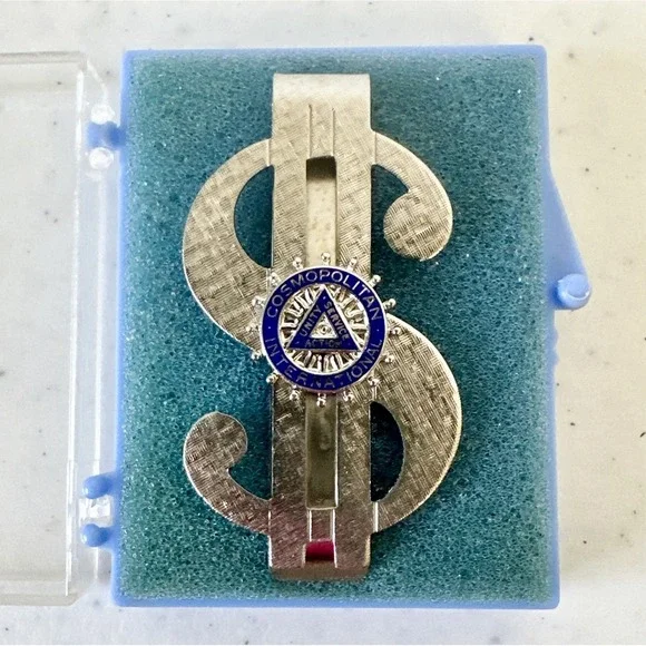 Cosmopolitan International‎ Hood Emblem Design Money Clip With Money Sign