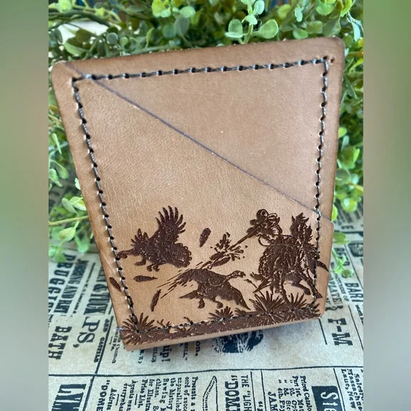 NWT The Whole Herd Fat Stacks Leather Hunting Turkey Wallet