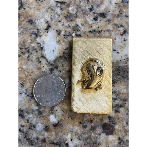 Vintage VTG Gold‎ Plated Golf Bob Hope Memorabilia Collectible Money Clip