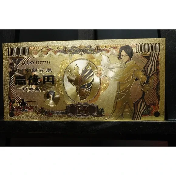24k Gold Foil Plated Ishida Uryuu Bleach‎ Banknote Anime Collectible Bill