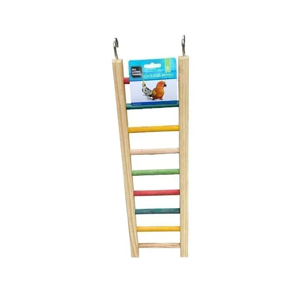 Cockatiel Bird Cage Ladder 18” Wood Climbing Toy Perch All Living Things NWT