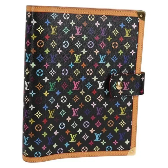 LOUIS VUITTON Multicolor Agenda GM Day Planner Cover Black R20893 Auth 135956V