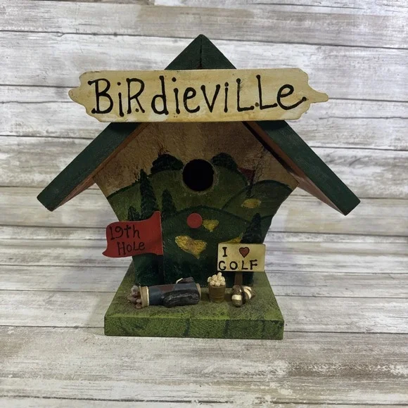 Bird House/Home Décor Wood Hanging Golf 19th Hole Birdhouse