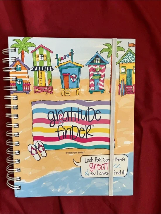 Gratitude Finder Spiral Notebook - Colorful Beach Design