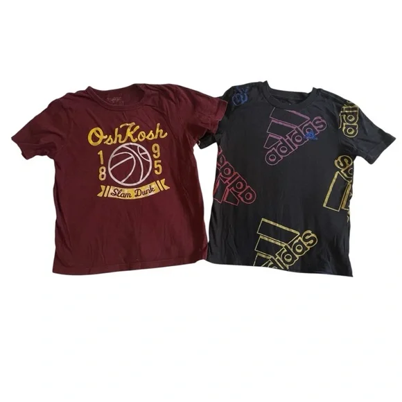 5T OshKosh B'gosh Kids Burgundy Basketball Tee & Adidas Tee