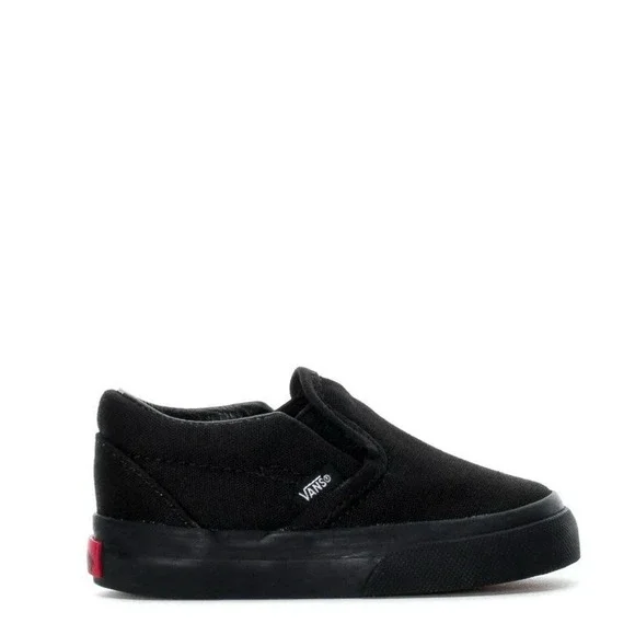 VANS Classic Slip On Black Canvas‎ Shoes Toddler 3.5