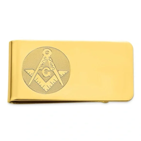 Gold Plated Kelly Waters Masonic Money Clip – Square & Compasses