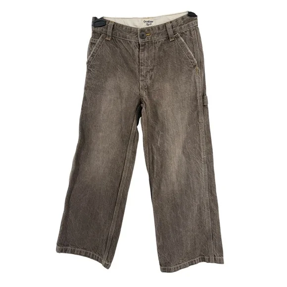 OshKosh B'gosh Carpenter Pants 6 Reg Brown Cotton Workwear Gorpcore Kids Utility