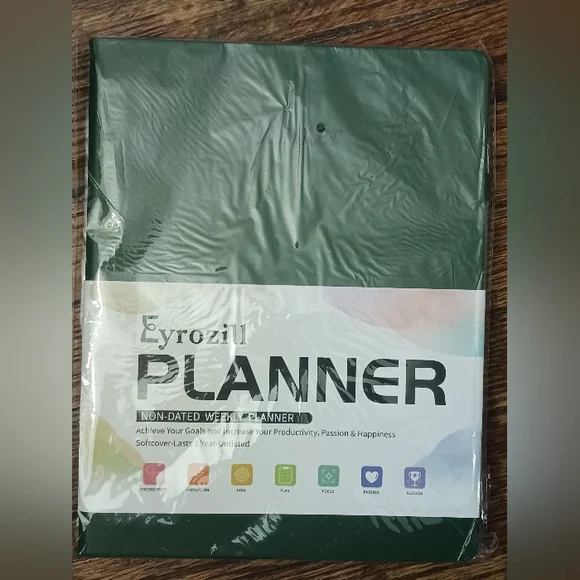 Eyrozill Daily Planner Leather-like HardcoverUndated Green Weekly New Sealed