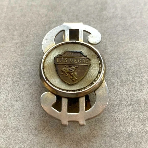 Vintage “Las Vegas” Money Clip with Pearl Inlay 💵