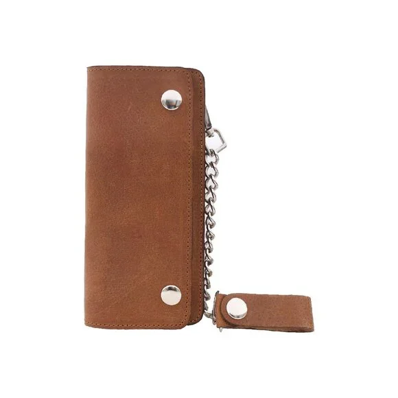 LARGE TRUCKER - Vegetable Tanned Leather Wallet Brown